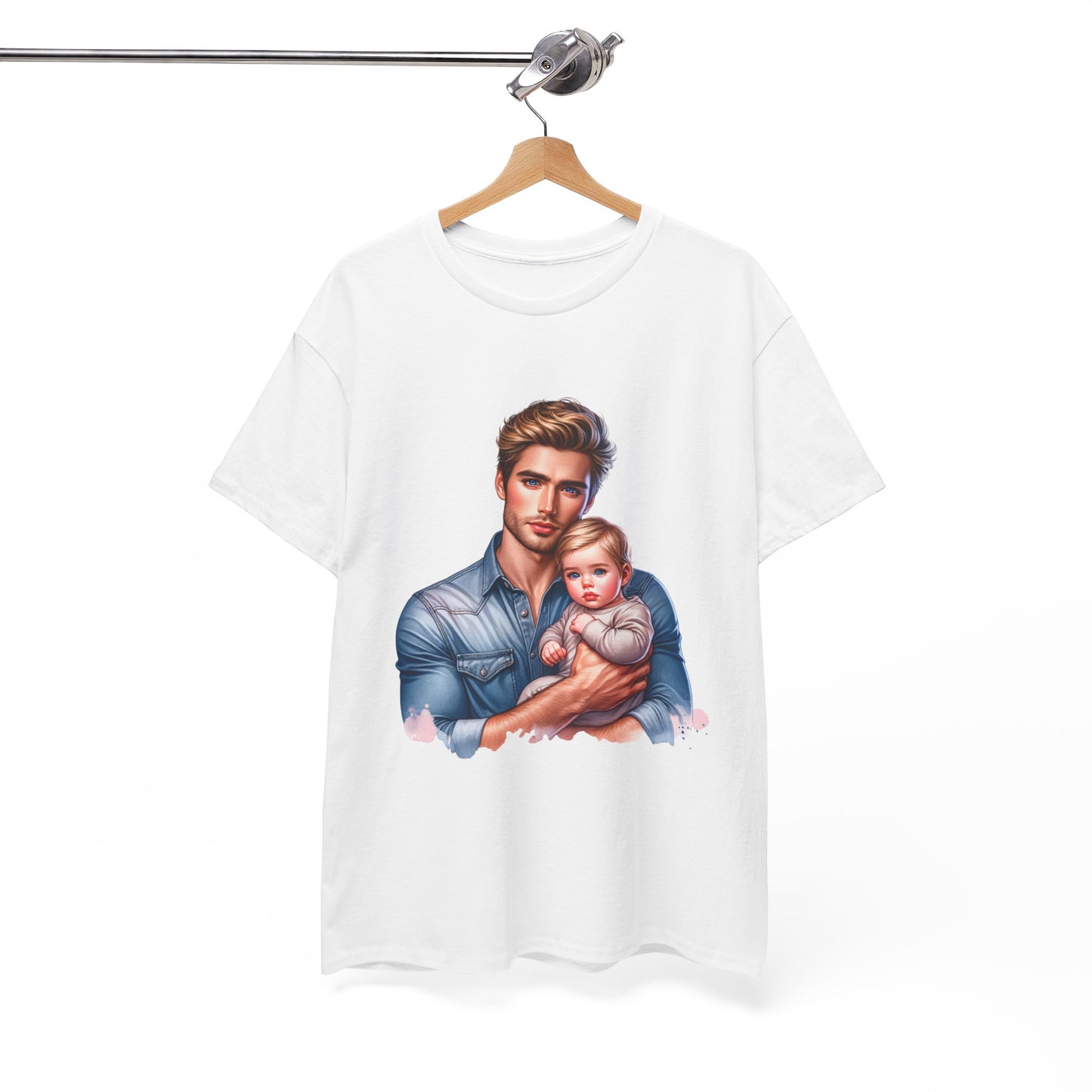 Dad and Baby Tee, Unisex Heavy Cotton Tee, Father's Day Gift, New Dad Shirt, Parent Style Tee, Cute Family Apparel, Baby Wear