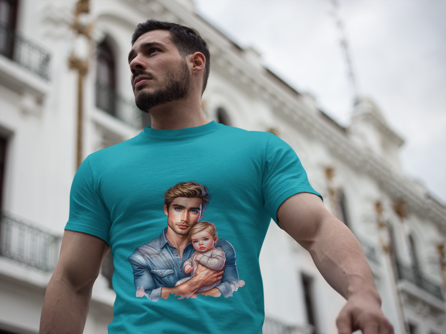 Dad and Baby Tee, Unisex Heavy Cotton Tee, Father's Day Gift, New Dad Shirt, Parent Style Tee, Cute Family Apparel, Baby Wear
