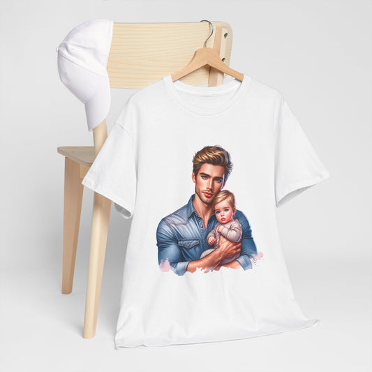 Dad and Baby Tee, Unisex Heavy Cotton Tee, Father's Day Gift, New Dad Shirt, Parent Style Tee, Cute Family Apparel, Baby Wear