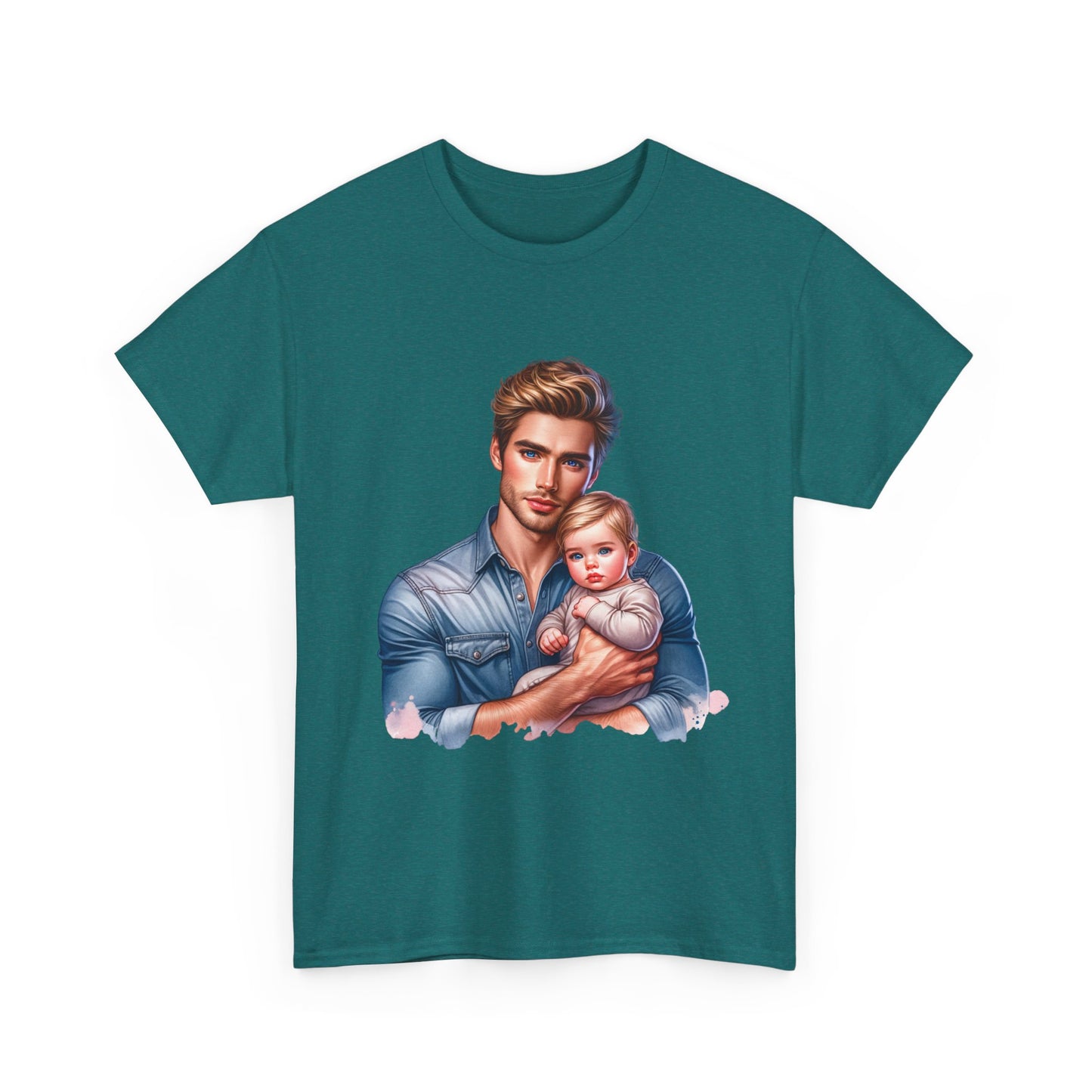 Dad and Baby Tee, Unisex Heavy Cotton Tee, Father's Day Gift, New Dad Shirt, Parent Style Tee, Cute Family Apparel, Baby Wear