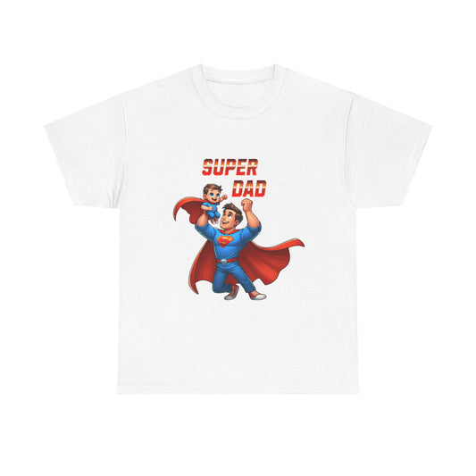 Super Dad Unisex Heavy Cotton Tee, Father's Day Gift, Family T-Shirt, Dad Apparel, Gift for Dad, Superhero Dad Shirt
